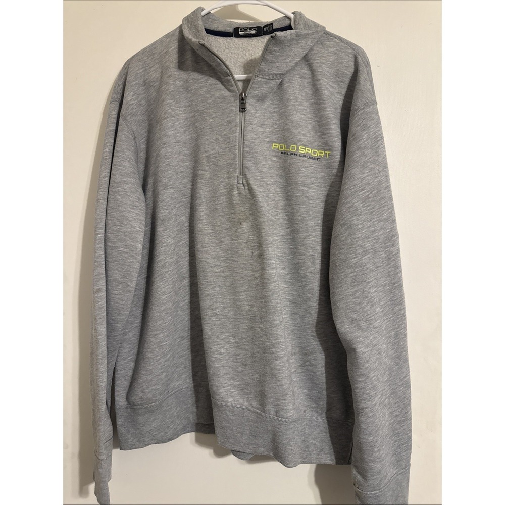 Ralph Lauren Polo Sport Mens 1/4‎ Zip Gray Pullover Size XL